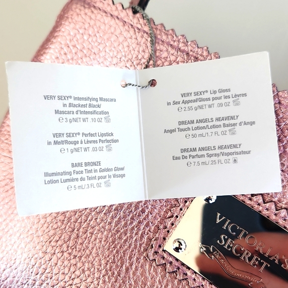 New Victoria's Secret Rose Gold Beauty Bag with Cosmetics, Make Up, Perfume, etc - Picture 9 of 9